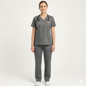 Classic Comfort Female V-Neck (Steel Grey) Medical Scrub